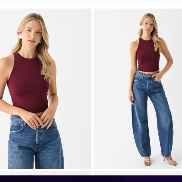 A.L.C. Bailey Cropped Tank Top - Mulberry NWT - Picture 9 of 10